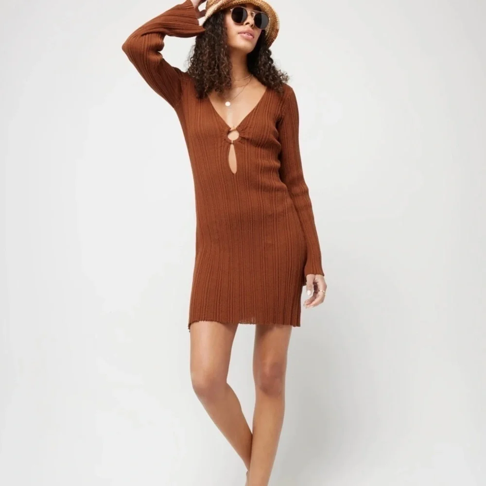 L*Space Wailea Cover Up in Coffee NWT - Picture 9 of 11